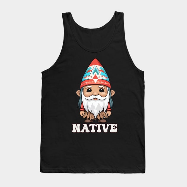 Kawaii Native American Indian Gnome Tank Top by Rishirt